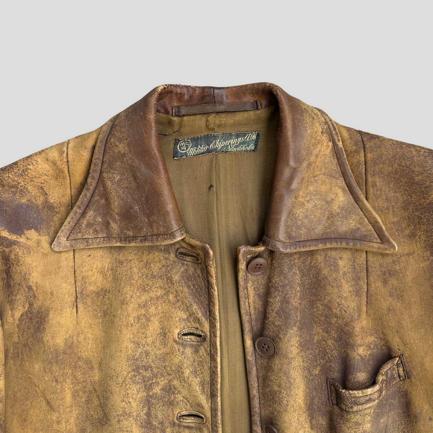 Swedish Military Leather Jacket (M)